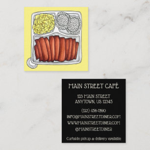 Hawaiian Cuisine Bord Lunch Rice Macaroni Salad Vierkante Visitekaartje