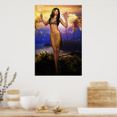 Hawaiian Dancer Sunrise Poster (Keuken)