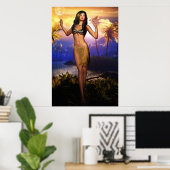 Hawaiian Dancer Sunrise Poster (Thuiskantoor)