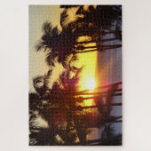 Hawaiian Exotic Beach Palm Trees Sunset Schilderac Legpuzzel (Verticaal)