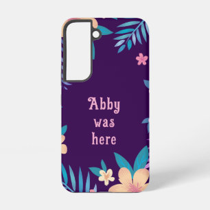 Hawaiian Floral Design op Paarse Samsung Galaxy Hoesje