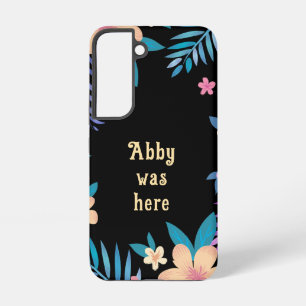Hawaiian Floral Design op zwart Samsung Galaxy Hoesje