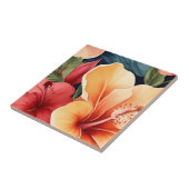 Hawaiian Floral Hibiscus Flower Tegeltje (Zijkant)