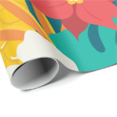 Hawaiian Floral Kerstmis Cadeaupapier (Rol Hoek)