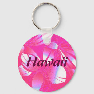 Hawaiian Floral Print Pink Sleutelhanger