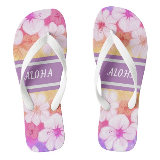 Hawaiian Flower Aloha 01 Teenslippers (Voetbed)