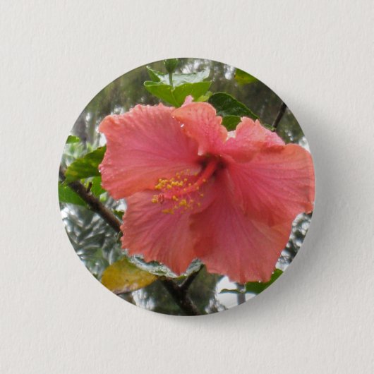 Hawaiian Flower Round Button (Voorkant)