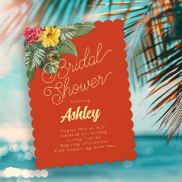 Hawaiian Flowers Bridal Shower Invitations Kaart