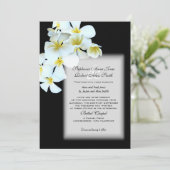 Hawaiian Flowers Custom Black Wedding Invite Kaart (Staand voorkant)