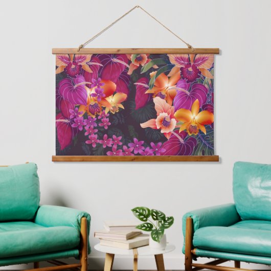 Hawaiian Frenzy Bloemen Hangend Wandkleed (Woonkamer)