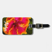 Hawaiian Fuchsia and Oranje Hibiscus Kauai - Aloha Bagagelabel (Voorkant horizontaal)