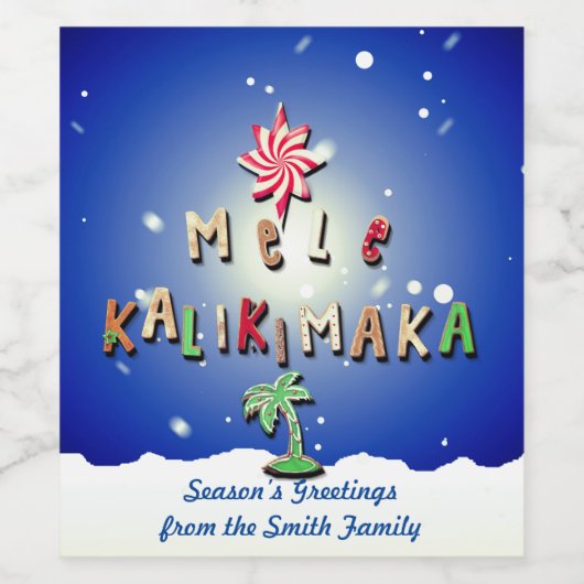 Hawaiian Gingerbrood Koekjes en Snoep 2.0 Wijn Etiket (Enkel label)