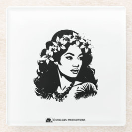 HAWAIIAN GIRL 1 GLAZEN ONDERZETTER