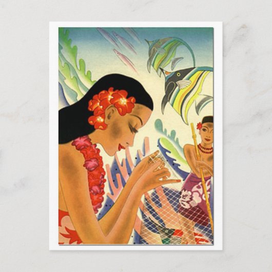Hawaiian Girl Briefkaart (Voorkant)