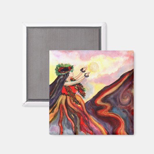 Hawaiian Goddess Pele Magnet Magneet (Voorkant / Achterkant)