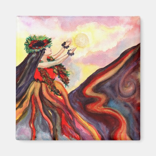 Hawaiian Goddess Pele Magnet Magneet (Voorkant)