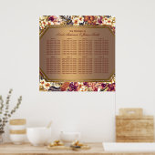 Hawaiian Golden Tropics Wedding Seating Chart Poster (Keuken)