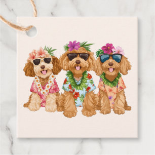 Hawaiian Goldendoodle Dogs Flower Lei Bedankjes Labels