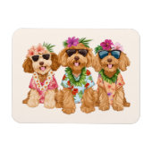 Hawaiian Goldendoodle Dogs Flower Lei Magneet (Horizontaal)