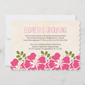 Hawaiian Graduation Announements Invitations Pink Kaart (Achterkant)