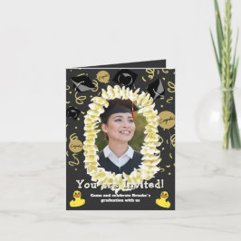 Hawaiian Graduation Party Lei Photo Invitation Kaart