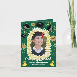 Hawaiian Graduation Party Lei Photo Invitation Kaart