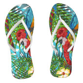 Hawaiian greenery oerwoud Tropisch blad en vogels Teenslippers (Voetbed)