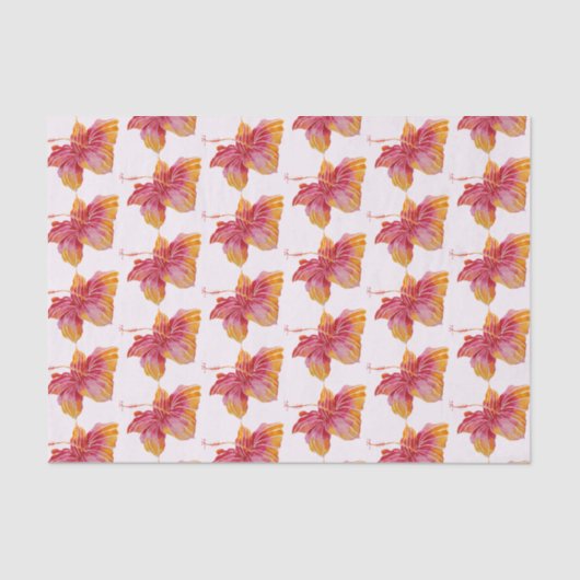 Hawaiian Hibiscus Bloempatroon 10lb Weefseldocumen Tissuepapier (Voorkant)
