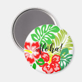 Hawaiian Hibiscus Bloemprint Magneet (Voorkant / Achterkant)