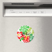 Hawaiian Hibiscus Bloemprint Magneet (Insitu (Vaatwasser))