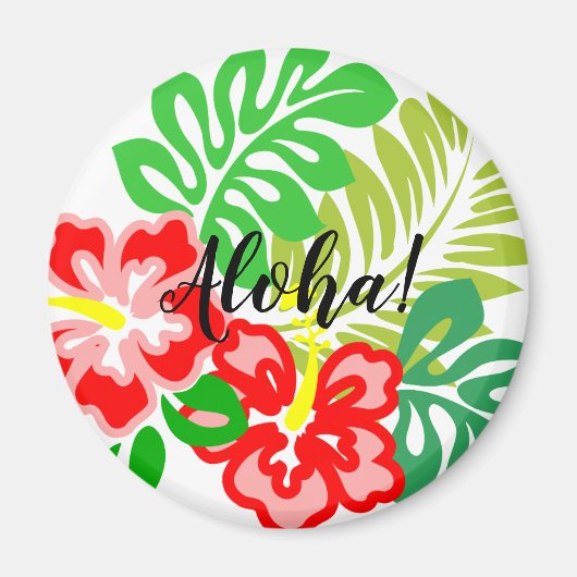 Hawaiian Hibiscus Bloemprint Magneet (Voorkant)