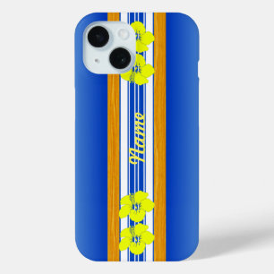 Hawaiian Hibiscus Blue Surfboard