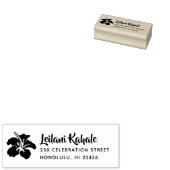 Hawaiian Hibiscus Custom Name & Return Address Rubberstempel (Gestempeld)