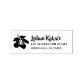 Hawaiian Hibiscus Custom Name & Return Address Rubberstempel (Afrduk)