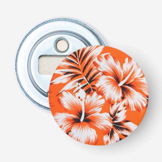 Hawaiian Hibiscus Flower Background Button Flesopener (Voorkant)