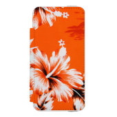 Hawaiian Hibiscus Flower Background Incipio iPhone Portemonnee Hoesje (Voorkant Agenda)