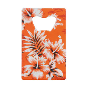 Hawaiian Hibiscus Flower Background Kredietkaart Flessenopener