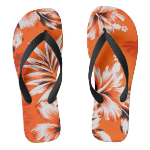 Hawaiian Hibiscus Flower Background Teenslippers