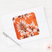 Hawaiian Hibiscus Flower Background Vierkante Sticker (Envelop)