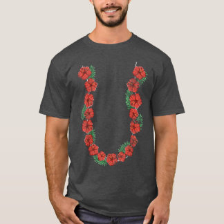 Hawaiian Hibiscus Flower Chain Vacation Lei T-shirt