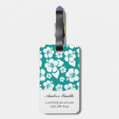 Hawaiian Hibiscus Flower Pattern Bagagelabel (Achterkant verticaal)