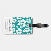 Hawaiian Hibiscus Flower Pattern Bagagelabel (Achterkant horizontaal)
