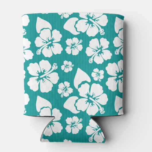 Hawaiian Hibiscus Flower Pattern Blikjeskoeler (Achterkant)