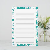 Hawaiian Hibiscus Flower Pattern Briefpapier (Staand voorkant)