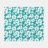 Hawaiian Hibiscus Flower Pattern Fleece Deken (Voorkant (Horizontaal))
