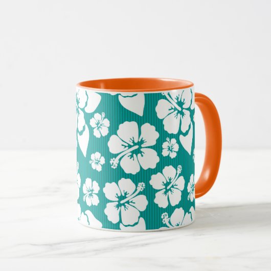 Hawaiian Hibiscus Flower Pattern Mok (Voorkant rechts)