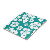 Hawaiian Hibiscus Flower Pattern Tegeltje (Zijkant)