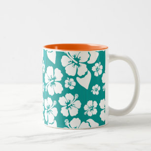 Hawaiian Hibiscus Flower Pattern Tweekleurige Koffiemok