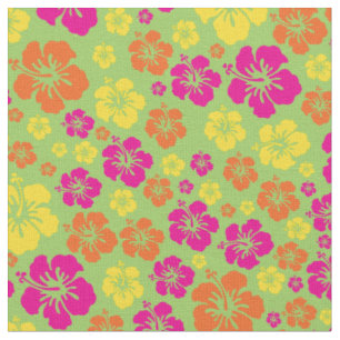 Hawaiian Hibiscus Flowers Colorful Cute Kinder Stof
