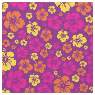Hawaiian Hibiscus Flowers Colorful Cute Kinder Stof